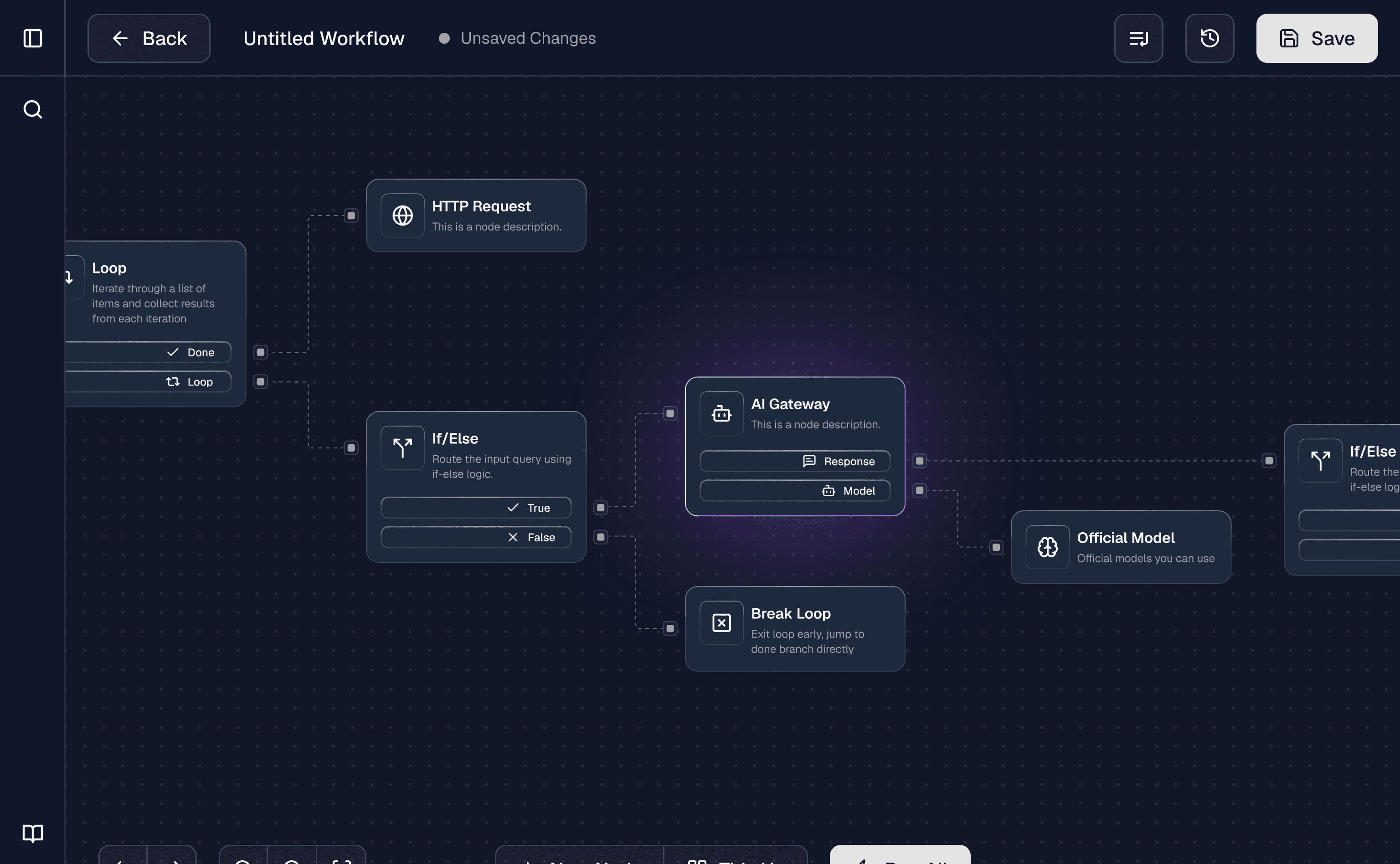 NeuroBase visual workflow canvas